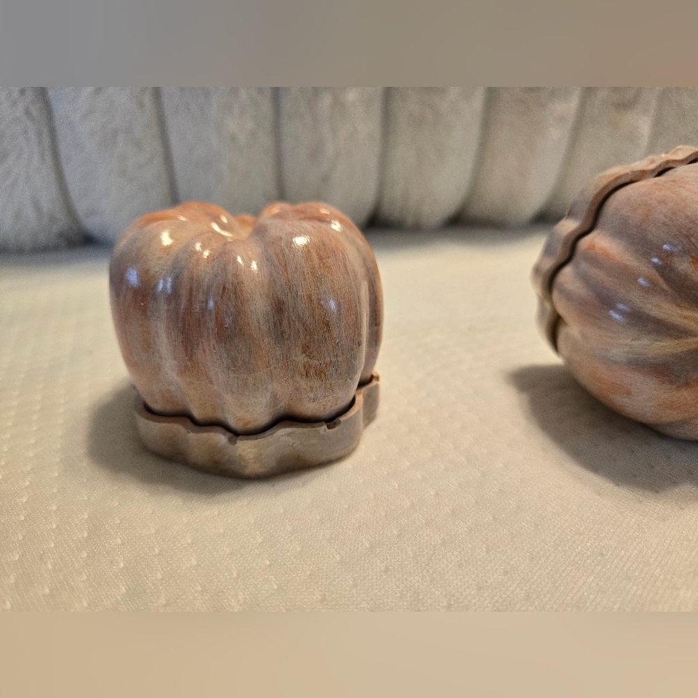 2 Porcelain Handmade/painted Pumpkin Decor. Alone Or With Greenery - Picture 3 of 8